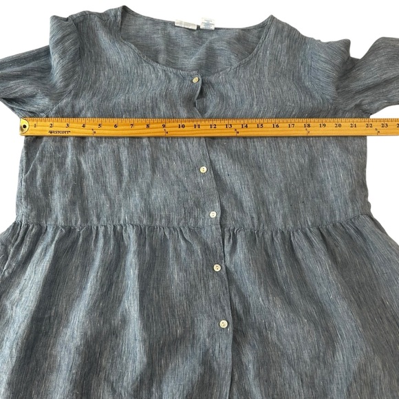 Sigrid Olsen 100% Linen top women’s size large cottagecore summery blue boho - Picture 6 of 15